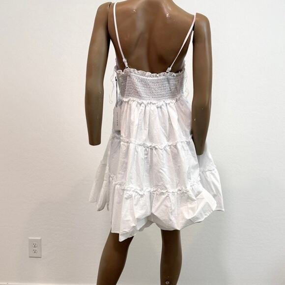 Max + Ash large smocked back tiered spaghetti strap mini dress D1 2303 - Picture 6 of 10